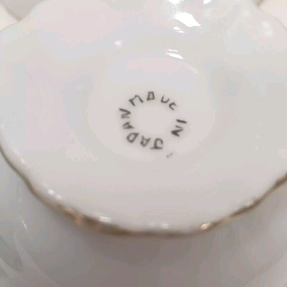 4 Tea Cup SET with Saucers Made In Japan Moss Rose Handpainted Porcelain VINTAGE - Picture 14 of 16